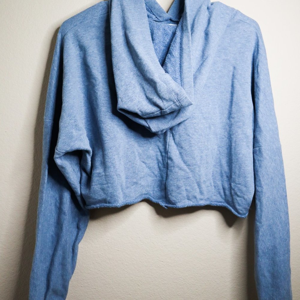 Blue Cropped Hoodie